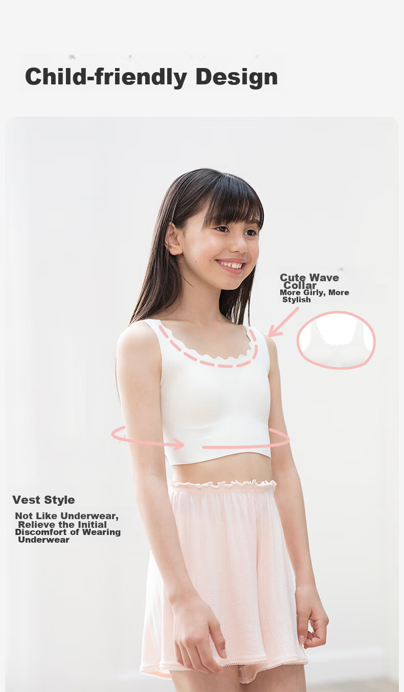 Like Uu Children's First Development Underwear, Girls' Bra, Enlightenment Stage One, Little Milk Skin Vest, Girls' Underwear 7