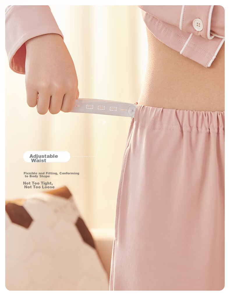 Shiyuejiejing Maternity Pajamas Spring And Autumn Cotton Postpartum Nursing Loungewear Set, Light Pink, Size M 7