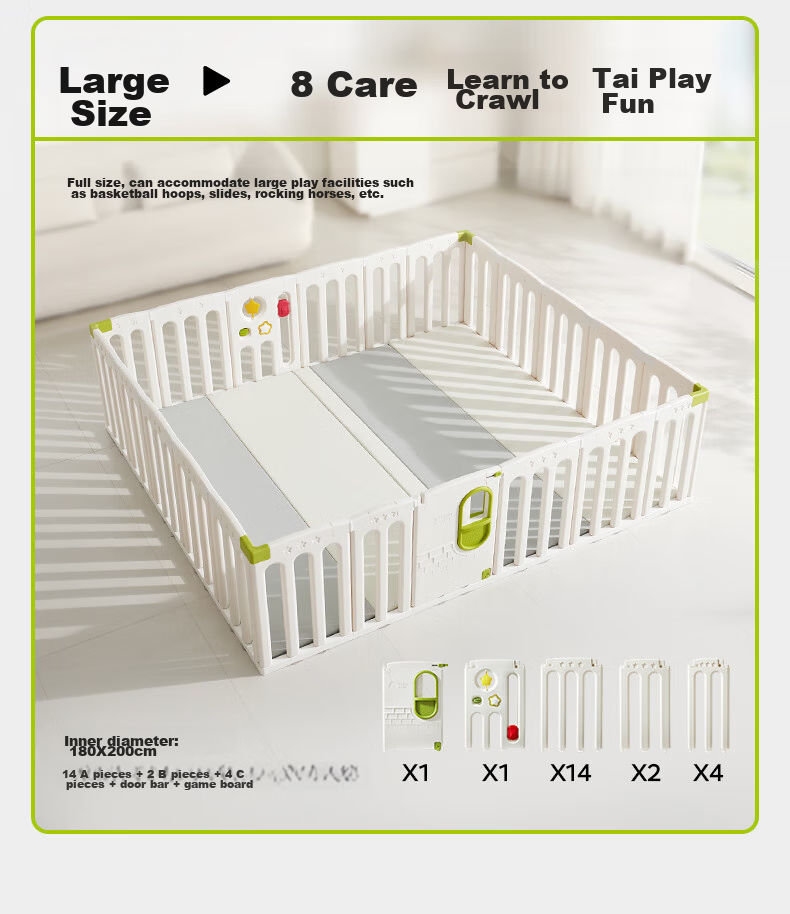 Babycare Fairy Garden Playpen Crawling Mat, Baby Indoor Safety Floor Protection Barrier, 180*200cm 24