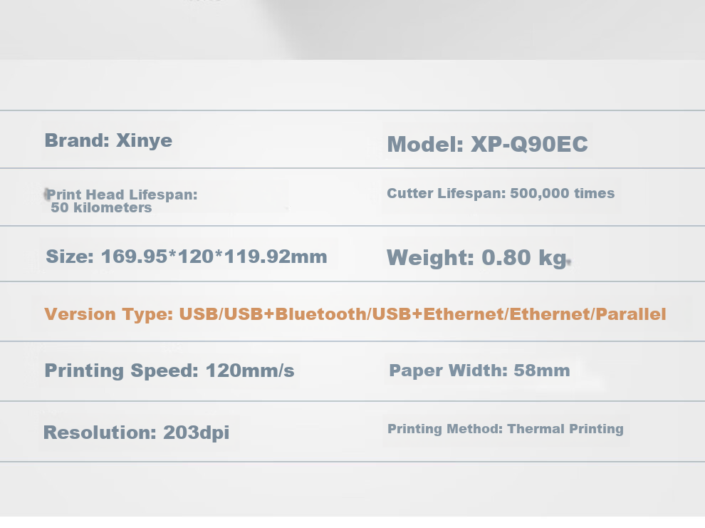 XINYE XP-Q90EC 58mm Thermal Receipt Printer with Automatic Paper Cutter, Meituan Takeout Supermarket Retail Cashier Receipt Printer with Cutter, Computer USB Versio 12
