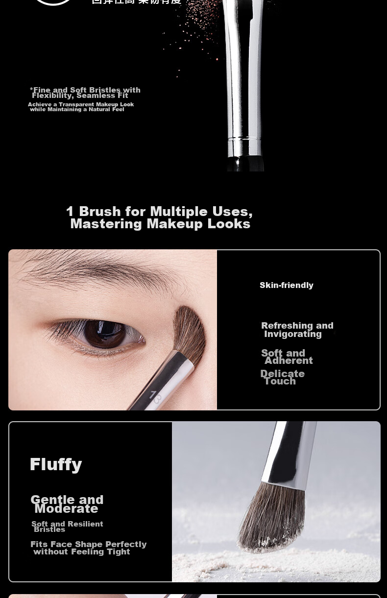 AOLANLA Master Series Professional Eyeshadow Brush Set: Small Horse Hair Makeup Brushes for Nose Shadow, Eye Contouring, Blending, And Detail Brushing 5