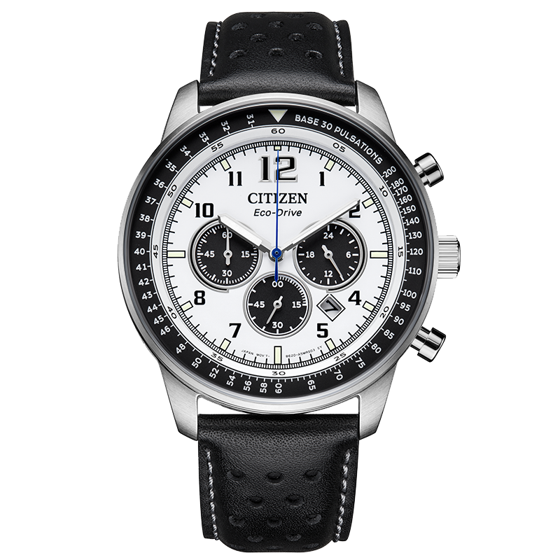 CITIZEN Watch for Men, Japanese And Korean Style, FF Series, Eco-Drive, Date Display Dial, Leather Strap, Business Style, Father's Day Gift, CA4500-32A