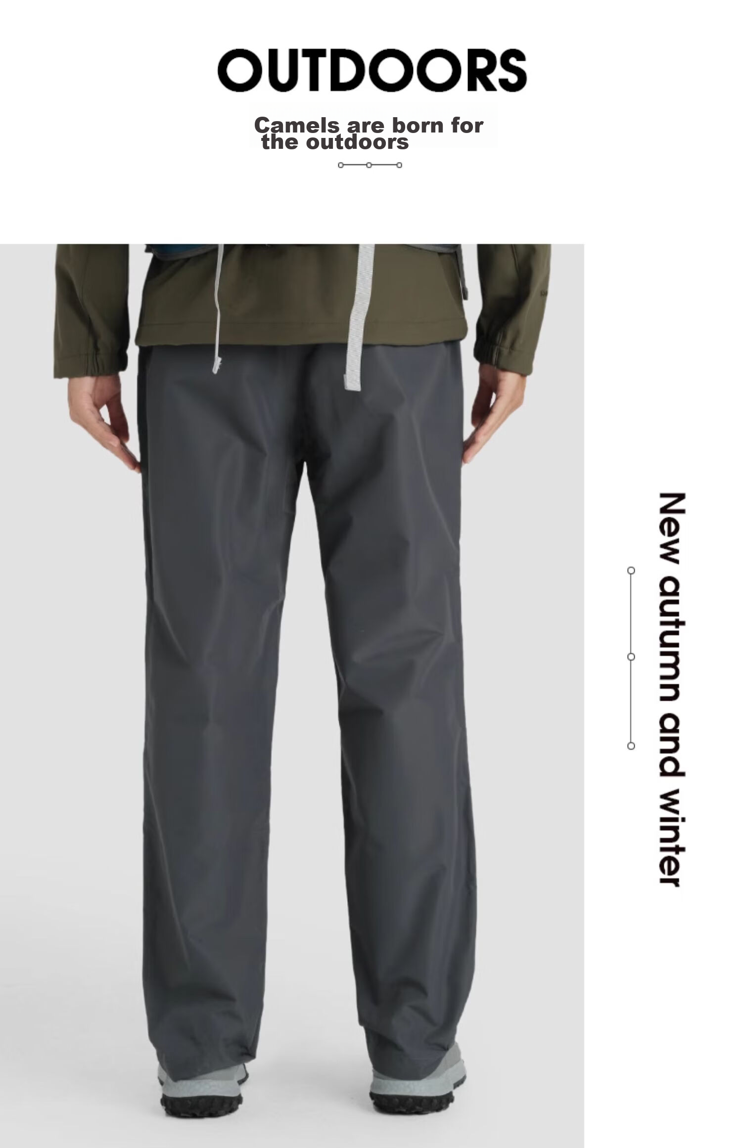 CAMEL Outdoor Waterproof Windproof Warm Hiking Pants for Men, Model A1W246119, Charcoal Gray, Size L 17