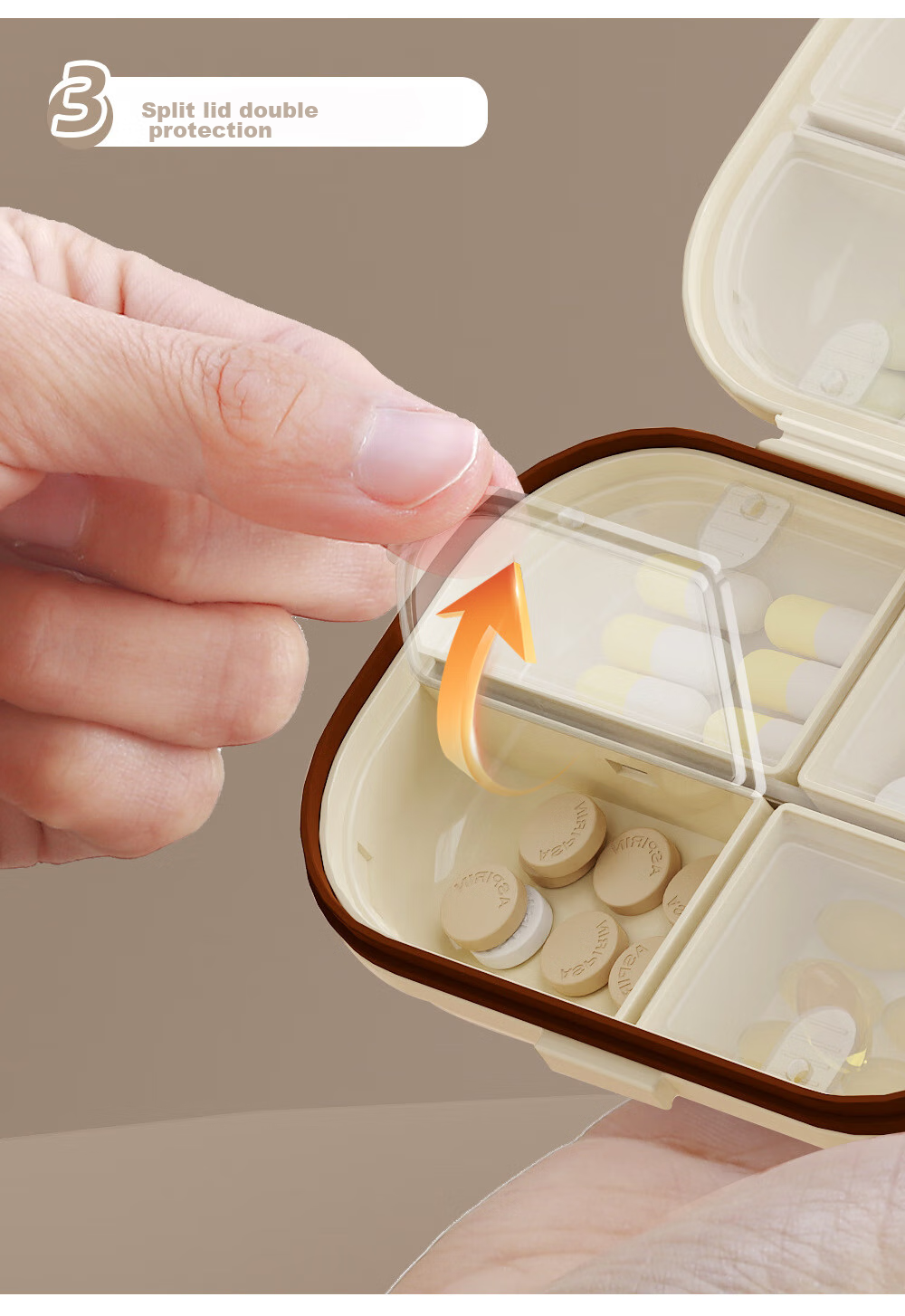 Lehuolvxing Pill Organizer, Portable Medicine Dispenser, Compact Mini Box for Storing Medications, Sealed Container for Pills 13