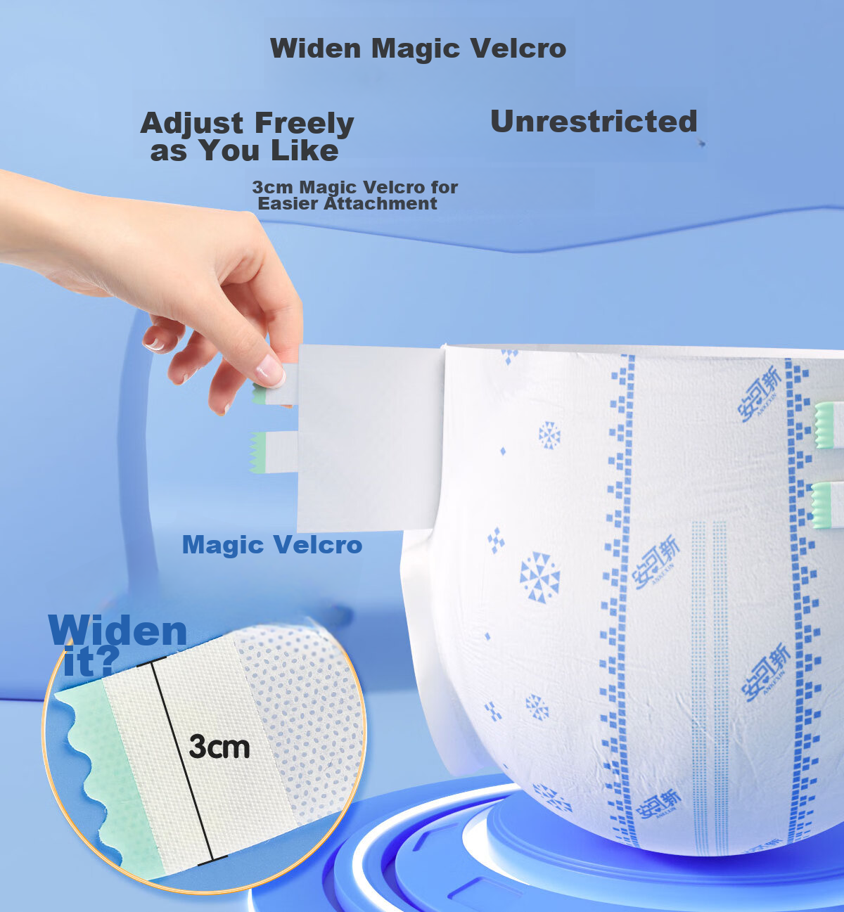 Ankexin Medical Adult Diapers Elderly Maternity Large Size Adhesive XL 10 Pieces 20