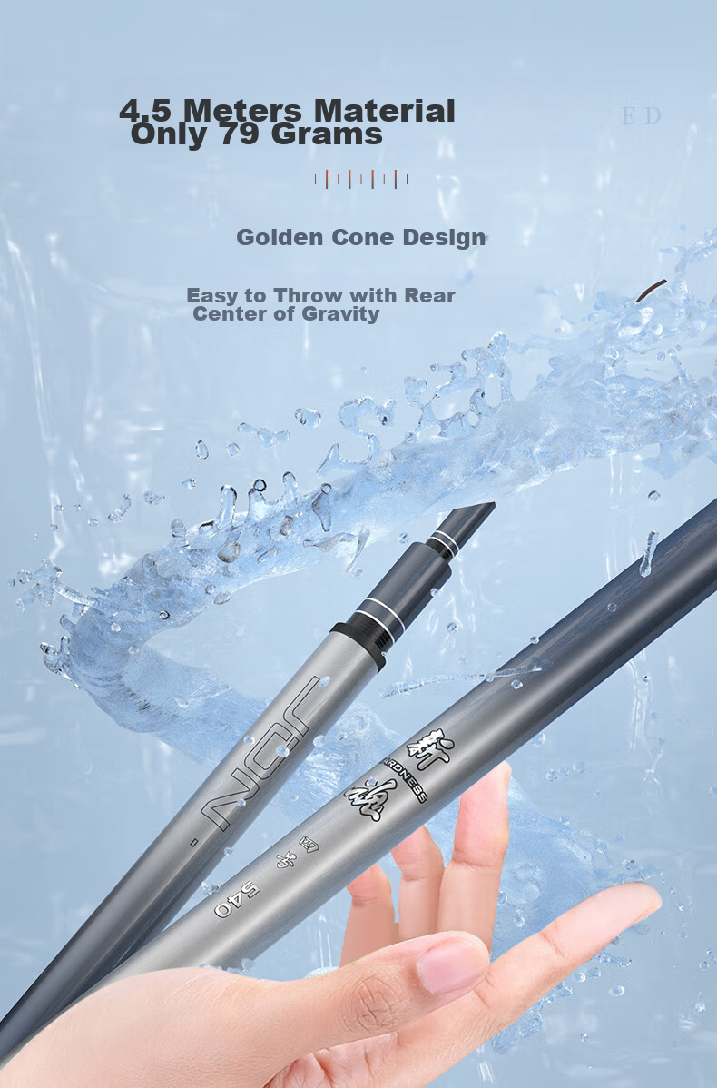 JIADIAONI New Soul Fishing Rod, Ultra-Light And Ultra-Hard Hand Rod, Fishing Pole for Wild Fishing, Black Pit, Carp And Crucian Carp, Platform Fishing Rod, 3.6M 6