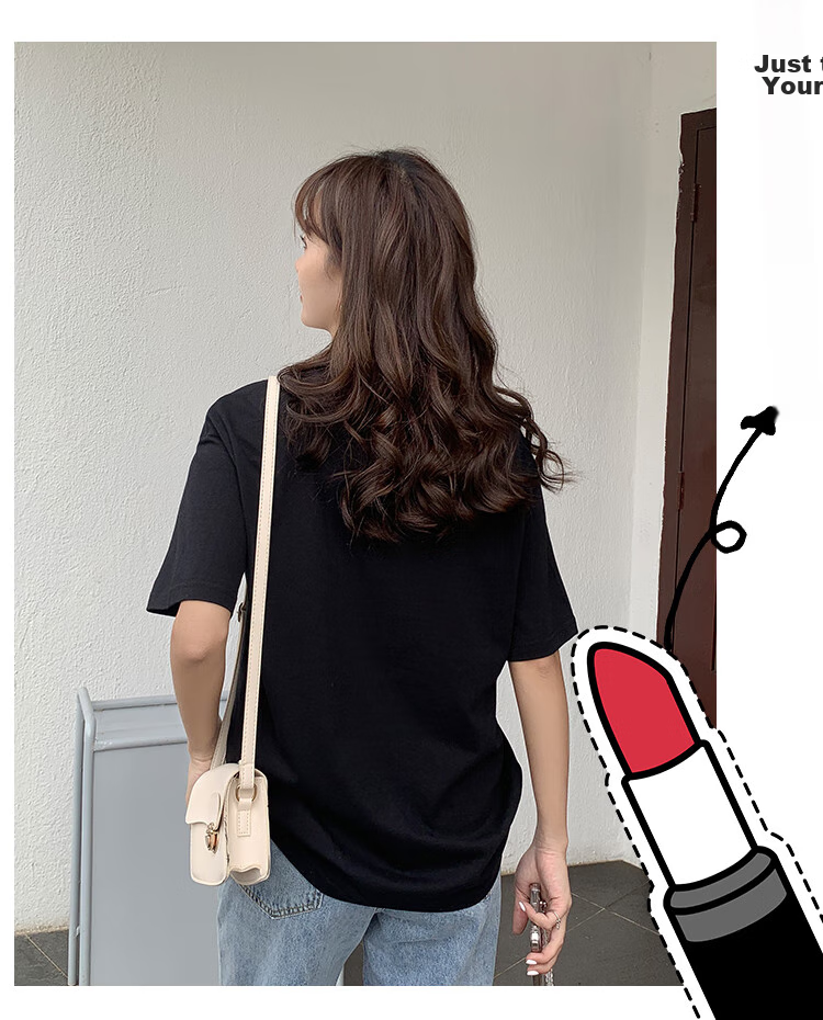 Nanjiren Premium Cotton Short Sleeve T-Shirt Vest for Women Summer Thin Solid Color Half Sleeve Top Wearable Inside and Outside M 14