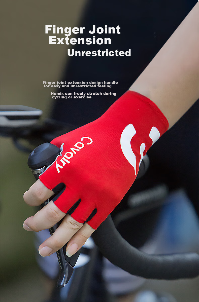 CAVALRY Bicycle Gloves, Half-Finger Mountain And Road Bike Gloves, Men's And Women's Sports Fitness Cycling Gear, Black S 5
