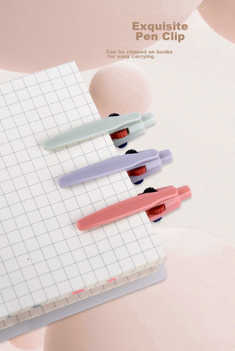 Genvana [4-Color Rollerball Pens] 0.5mm Medium Oil Ballpoint Pens Multi-Color for Elementary School Students' Note-Taking And Marking, 4 Pens/Box G-3735 5