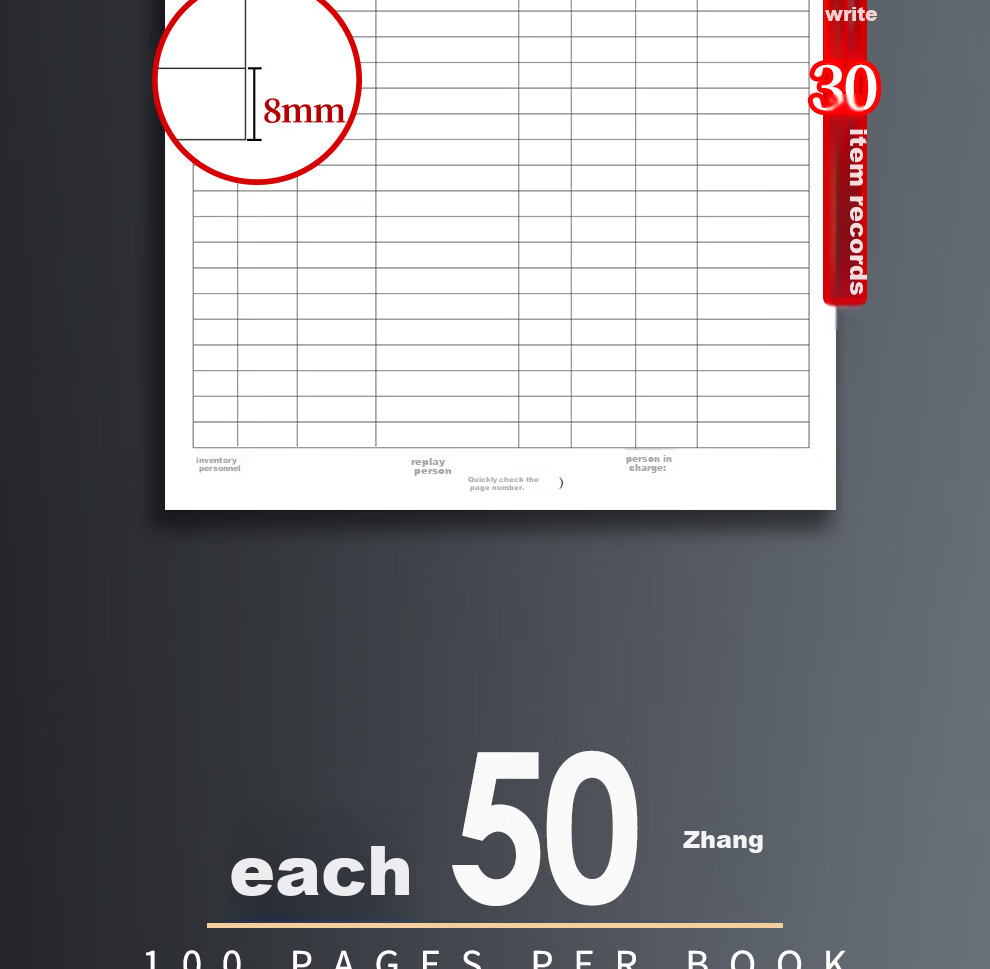 Jiaranheng 3-Pack A4 Large Inventory List, Stock Detail Register, Product Inbound/outbound Statistics Sheet, Sales And Purchase Record Book, Warehouse Inbound/outbound Record Book, Monthly Report 5