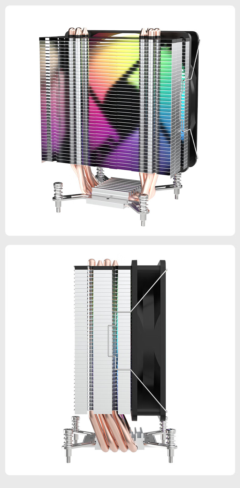 AOC T4GB/93 Black CPU Air Cooler (Supports Intel 9th-13th Gen, 4 Heat Pipes, 12CM Fan with Colorful Lighting Effects, Hydraulic Silent Operation, Includes Thermal Paste) 8