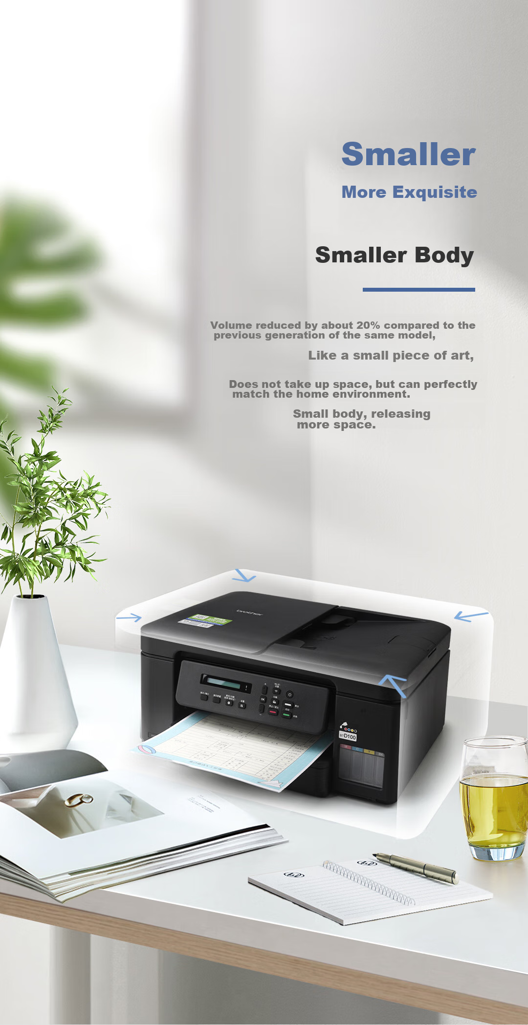 Brother DCP-T735DW Home And Study Color Printer with Ink Tank, Inkjet Photo Printing (Wireless Cloud Dual-Sided Printing, All-In Copier Scanner) 2