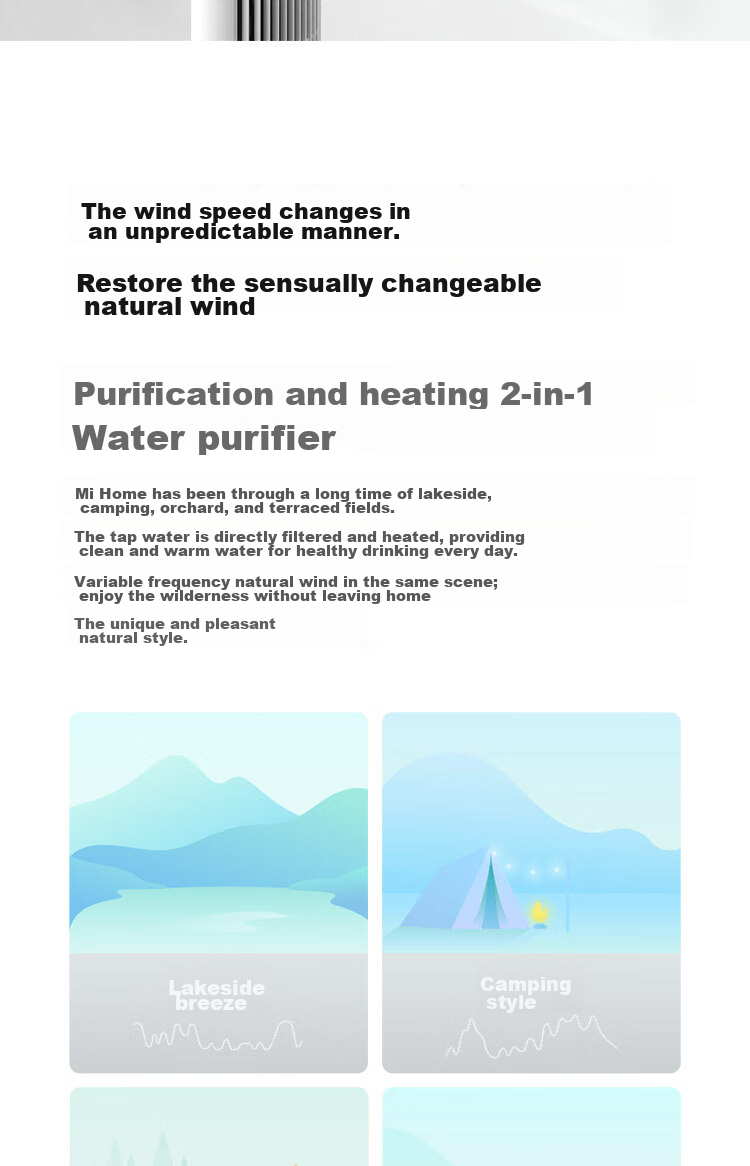 Mijia Xiaomi Electric Fan, Floor Fan, Tower Fan, Bladeless Fan, DC Inverter, Wide-Angle Natural Wind, Quiet Operation, Energy-Saving, Smart Control, APP with 100-Level Adjustment 4