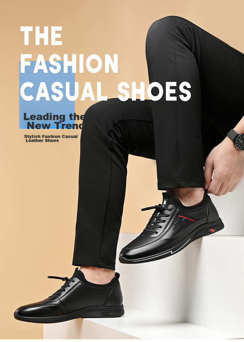 SPIDER KING 2026 Summer Casual Leather Shoes, Men's Sneakers, Men's Business Soft Leather Shoes, Blue, Size 41 1