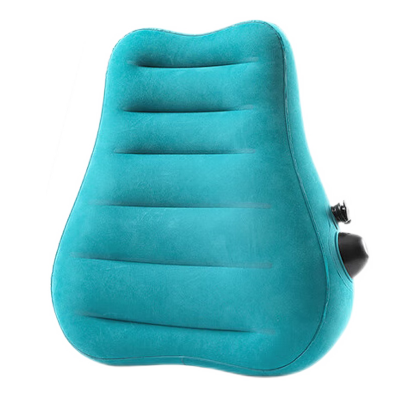 Etravel Inflatable Waist Pillow, Portable Push-Type Back Support, Travel Lumbar Cushion, Office Seat Pad, Car Backrest, Peacock Blue