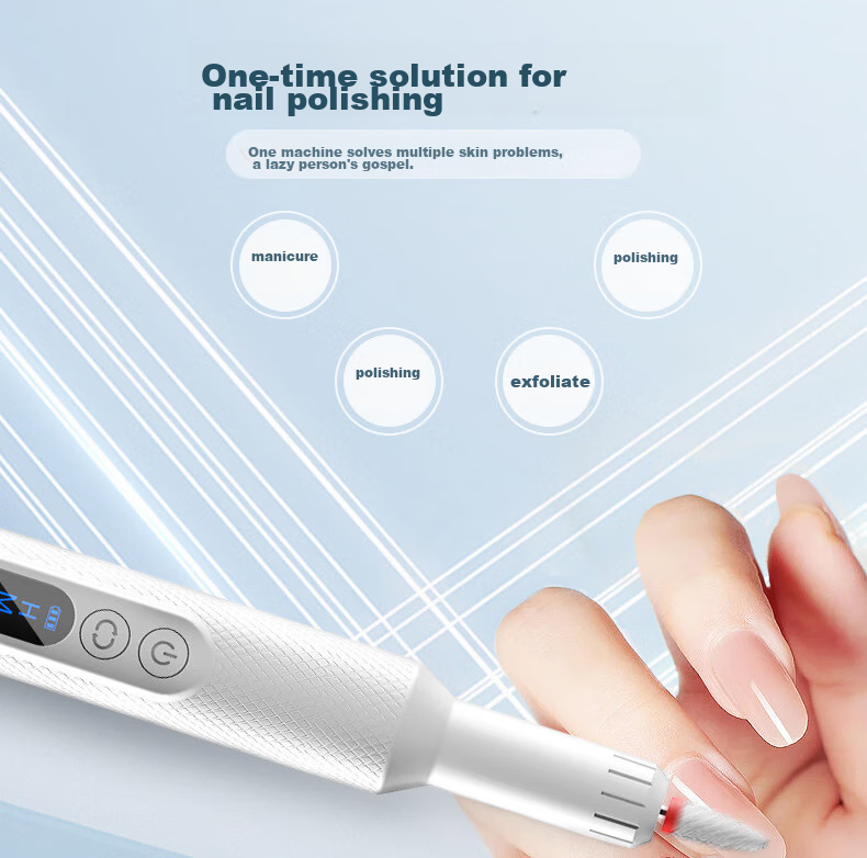Yushangjiaren Nail Drill Machine, Electric Grinding Tool, Manicure Instrument, Nail Remover, Polishing Tool, Rechargeable with 12 Heads 3