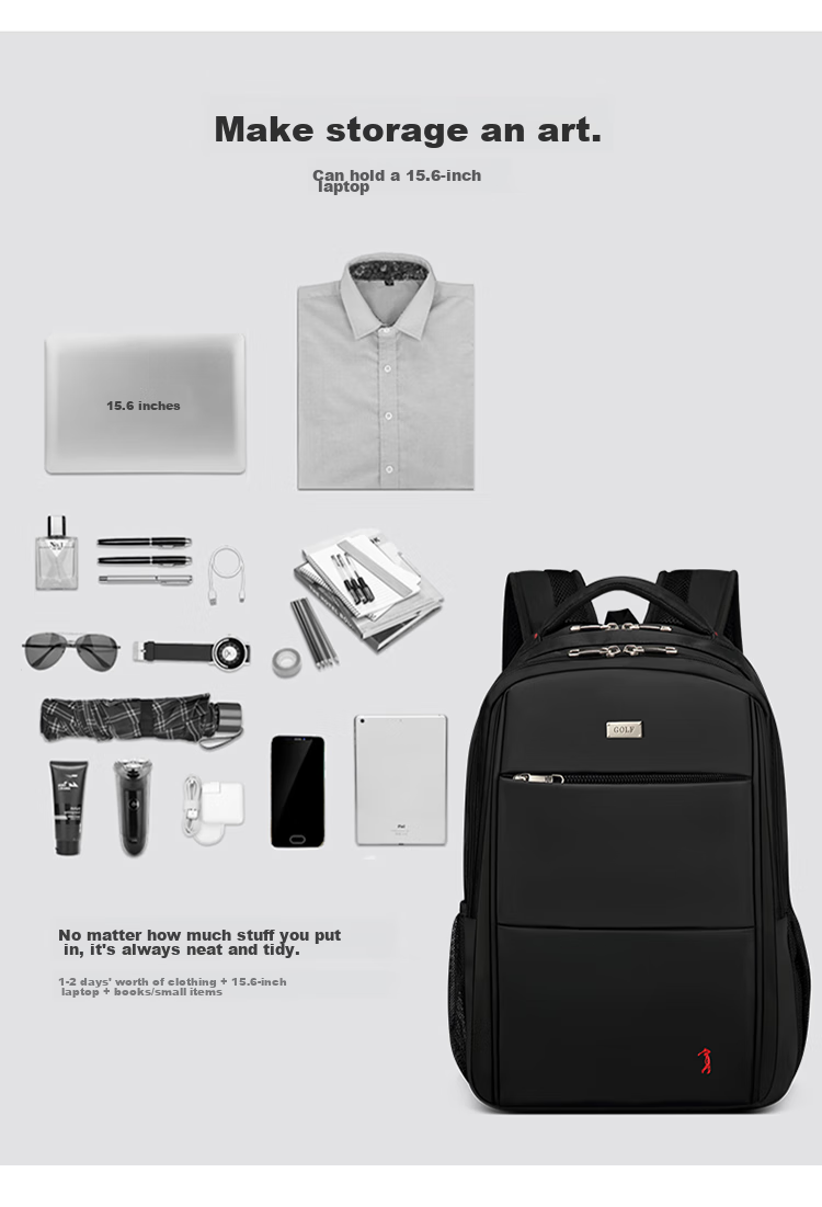 GOLF Business Casual Backpack for Men And Women, 15.6-Inch Laptop Bag, Large Capacity Backpack for Students 10