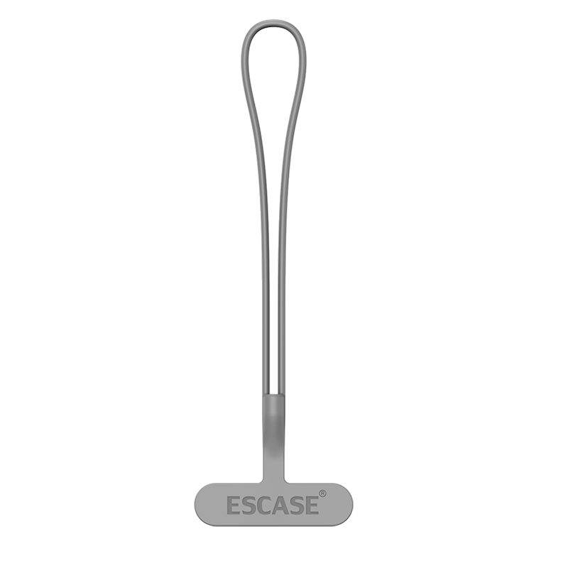 ESCASE Phone Lanyard Wrist Strap, Anti-Theft Short Silicone Integrated Phone Clip/pad Key Strap, Premium Gray