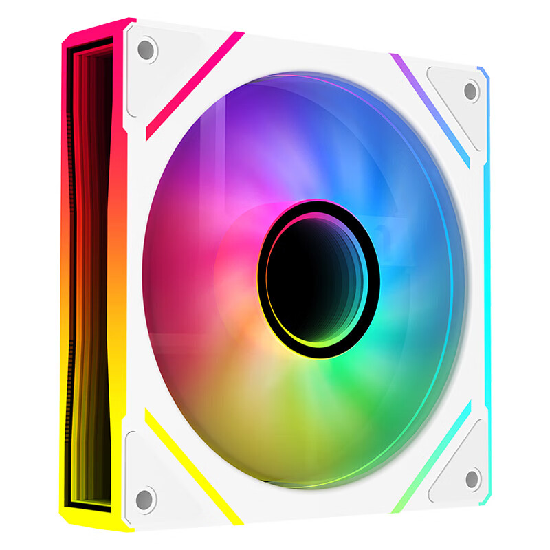SAMA Border V3 White Anti-Leaf, 12cm Case Fan, ARGB Infinite Mirror Light/5V3P Divine Light Synchronization, Small 4P-PWM Speed Control, Hydraulic Bearing, Standard Shock-Absorbing Pad
