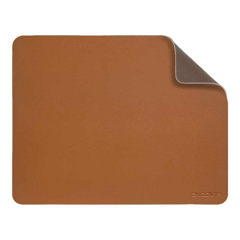EXCO Brown + Brown Red Double-Sided Leather Mouse Pad, Large Size, Laptop Office Waterproof Leather Gaming Hard Desk Pad, 0148