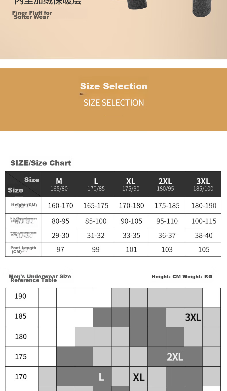SEPTWOLVES [Ultra Soft Fleece] Thermal Underwear for Men, Autumn And Winter Fleece-Lined Thick Long Johns, Warm Base Layer, Heat-Generating Breathable Cotton Pants 10