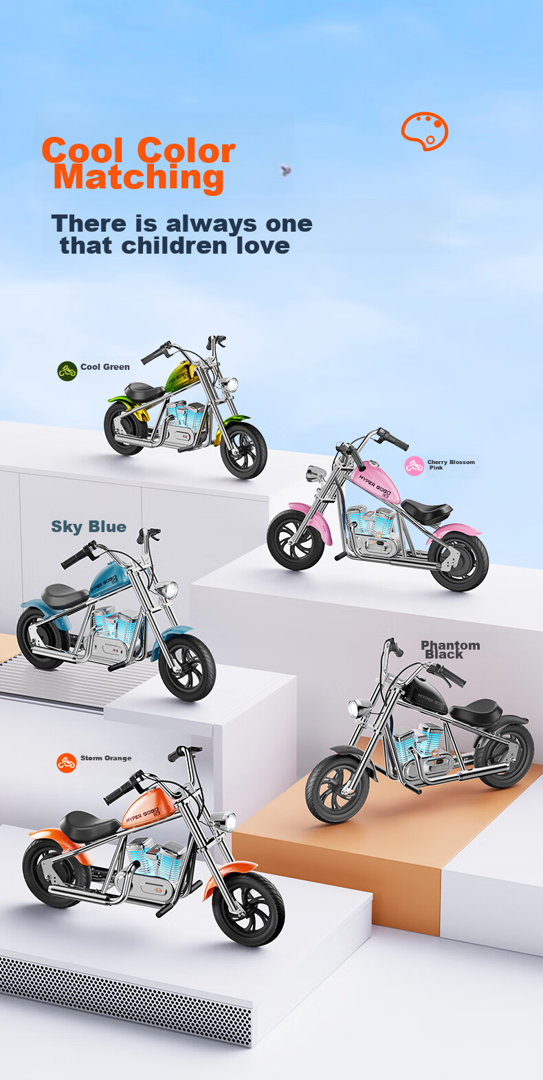 Baofengqishi Children's Electric Motorcycle Two-Wheeler Scooter for Ages 3-12, Small Electric Scooter Birthday Gift C12 Exploration Black 13