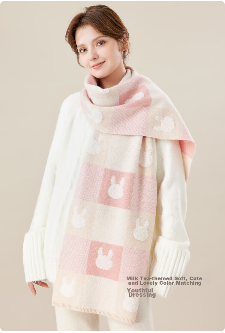 JIUMU Pure Wool Scarf for Women, Autumn And Winter Neck Warmer, Ladies' Warm Shawl, Gift for Women on Mid-Autumn Festival Or Birthday, Gift Box Packaging 5
