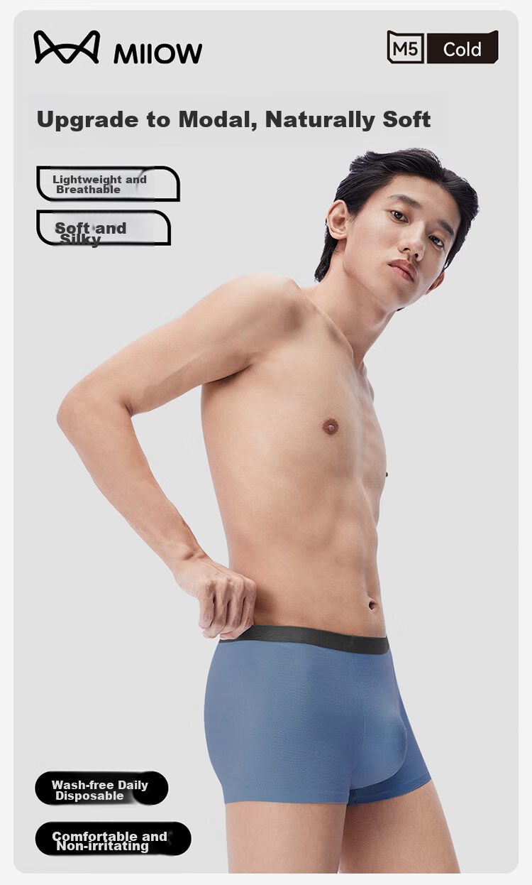 MiiOW Disposable Underwear for Men, Boxer Briefs, Sterilized Daily-Use Travel Supplies, Outdoor Tourism, Hotel Stays, Business Trips, 2XL 2