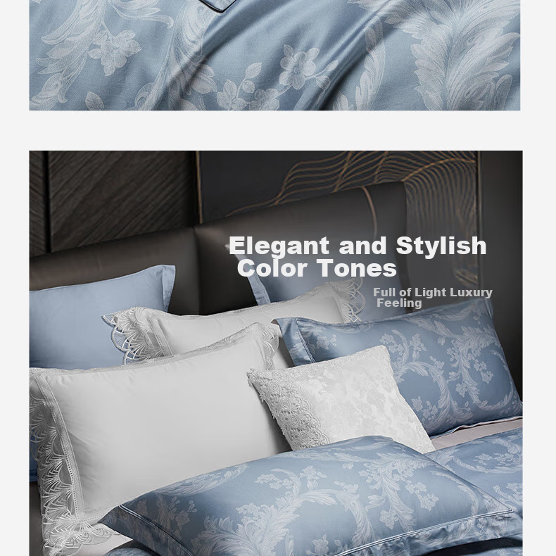 BEYOND Home Textiles, 140-Count Xinjiang Long-Staple Cotton Four-Piece Luxury Light Luxury Pure Cotton Bedding Set, Manryia 180cm Home Living Room 4