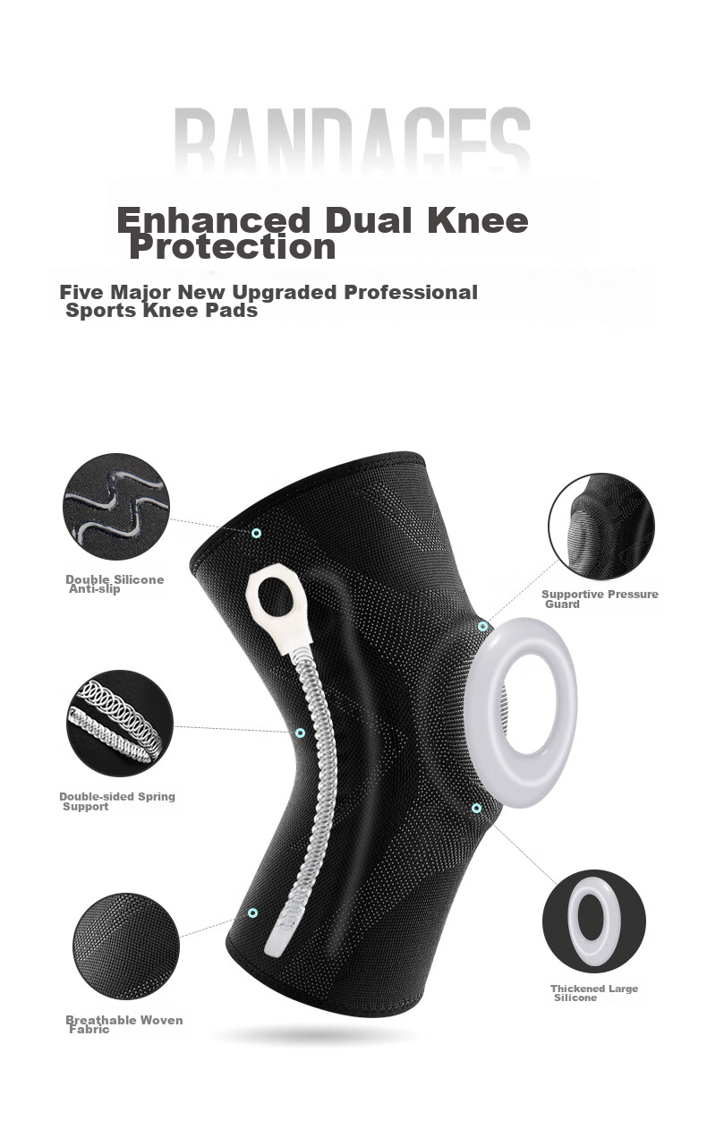 Mdikawe Knee Brace for Spring And Summer Sports, Meniscus, Basketball, Running, Patella-Specific for Men And Women, Badminton, Soccer, Hiking Protective Gear Size M 7