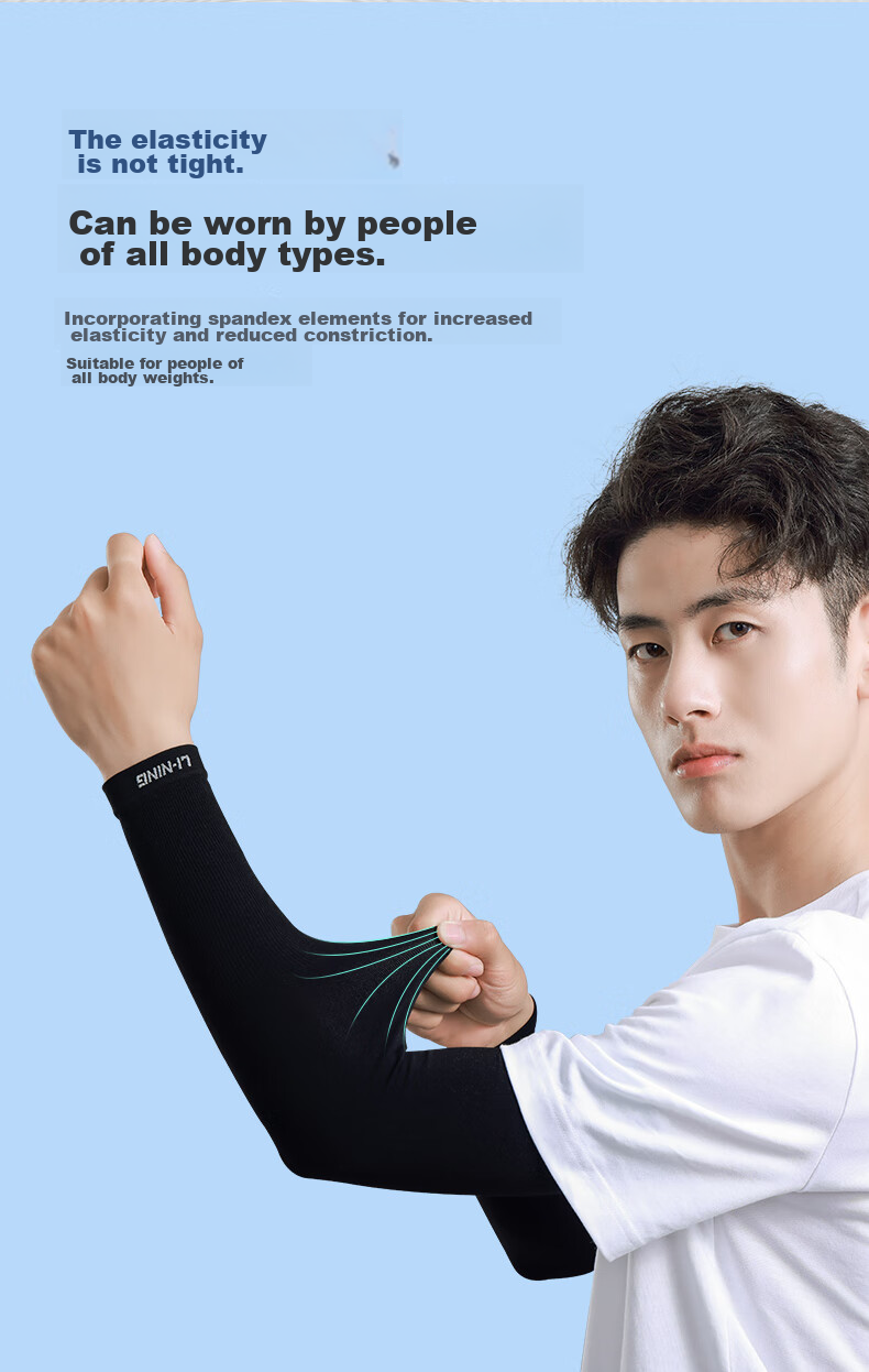 Li-Ning Cycling Ice Sleeves for Men And Women, Sun Protection Arm Sleeves, Silk-Like Sleeves for Summer, Anti-Sun Protection Arm Guards, UV Protection Cool Sleeves 7