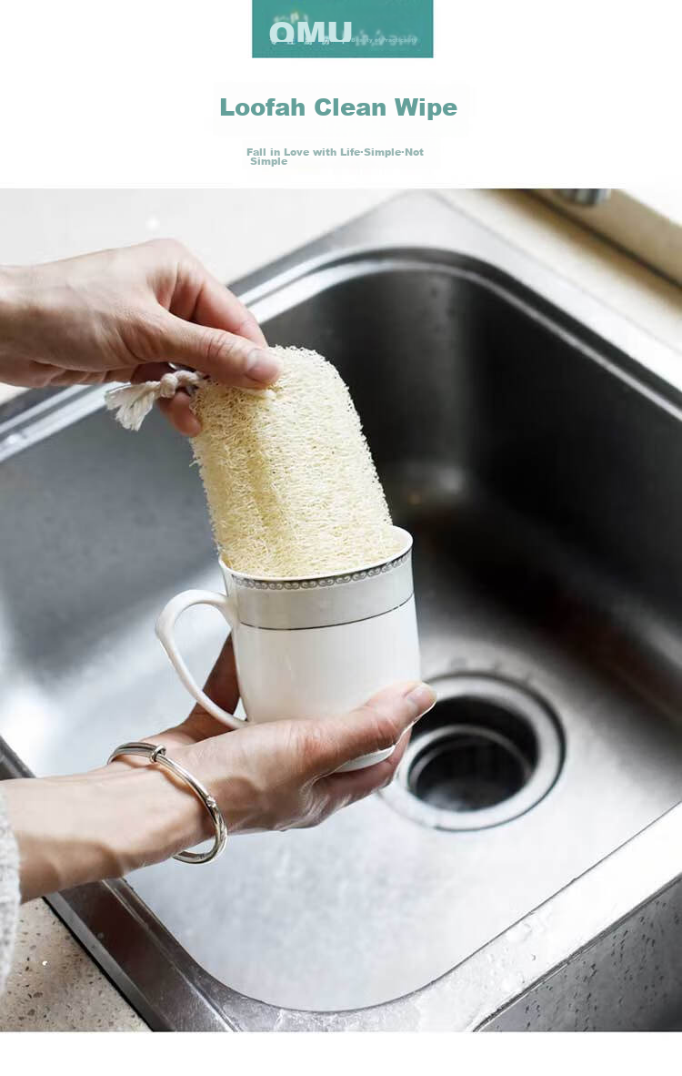 AOmeiyou Dish Scrubber, Loofah Sponge Scrubber for Dishes And Pots, Loofah Sponge Cleaning Tool, 3-Pack 5