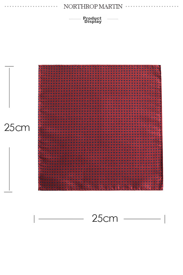 NORTHROP MARTIN High-Quality Silk Pocket Square Tie for Men's Suit, Red Small Square Scarf, Wedding Groom Gift, Elegant And Sophisticated 4