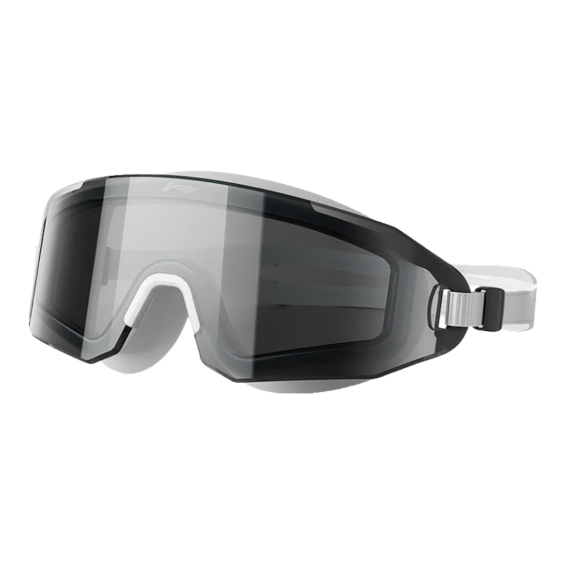 Li-Ning Swimming Goggles, High-Definition Anti-Fog Large Frame Swim Glasses, Unisex Fashionable Diving Goggles for Adults, Model 5368, Black And White, +3.00 Diopters