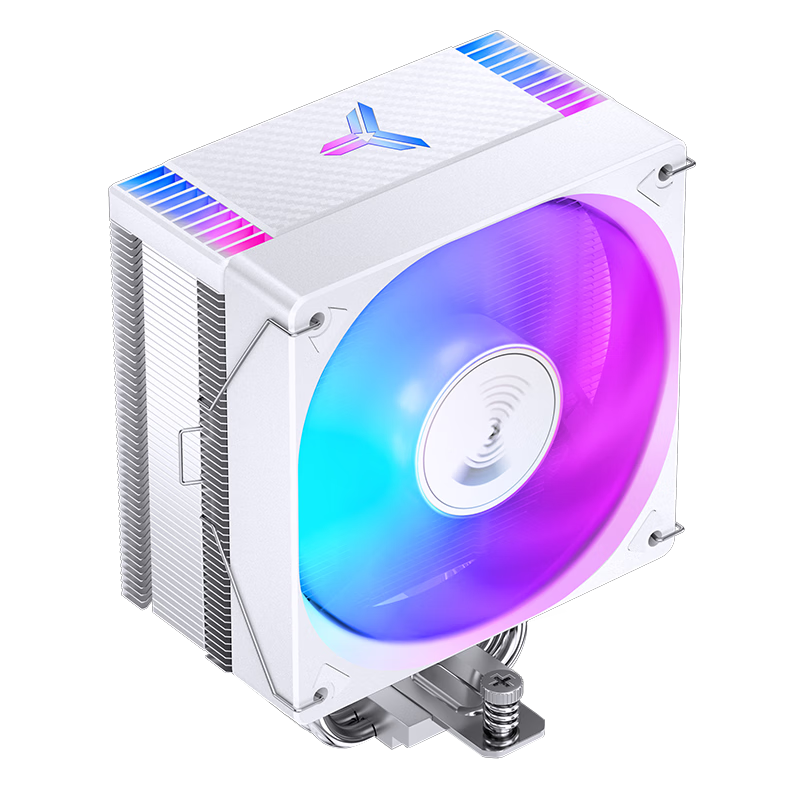 JONSBO CR-1000EVO Color Edition White Version CPU Air Cooler (Nickel-Plated 4 Heat Pipes/RGB Lighting Effects/PWM Fan/Multi-Platform/Thermal Paste Included)