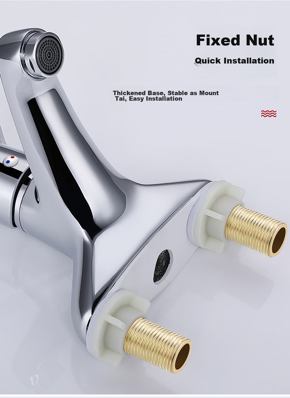CVBAB Double-Hole Basin Faucet, All-Copper Body Hot And Cold Dual-Control Faucet, Bathroom Sink Faucet CV3011 12