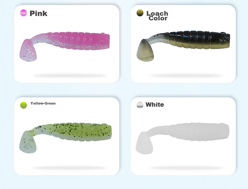 Erciyuan Lure Fishing Bait, Wave-Shaped Artificial Bait, Root Fishing Soft Bait, T-Tail Casting Texas Fishing Set Lure, Gree 5