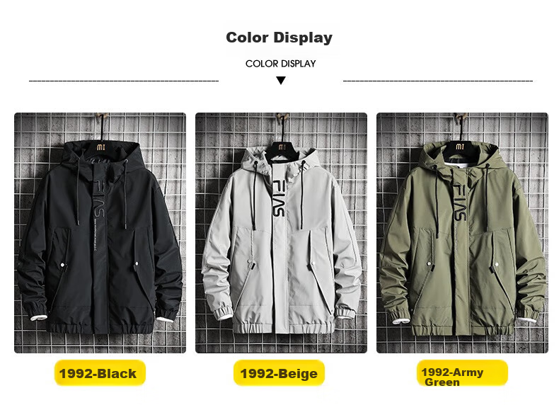 Touhaoqingnian Men's Windbreaker Jacket for Spring And Autumn, Trendy Workwear Style, Plus Size Loose-Fitting Hooded Coat for Sports, Green, 7XL 6