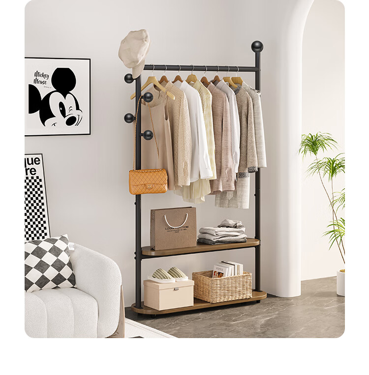 Yicainianhua Coat Rack, Floor-Standing Clothes And Hat Stand, Multifunctional Hanger, Bedroom Storage Rack, Clothes Drying Rack (Miqi) 2383 7