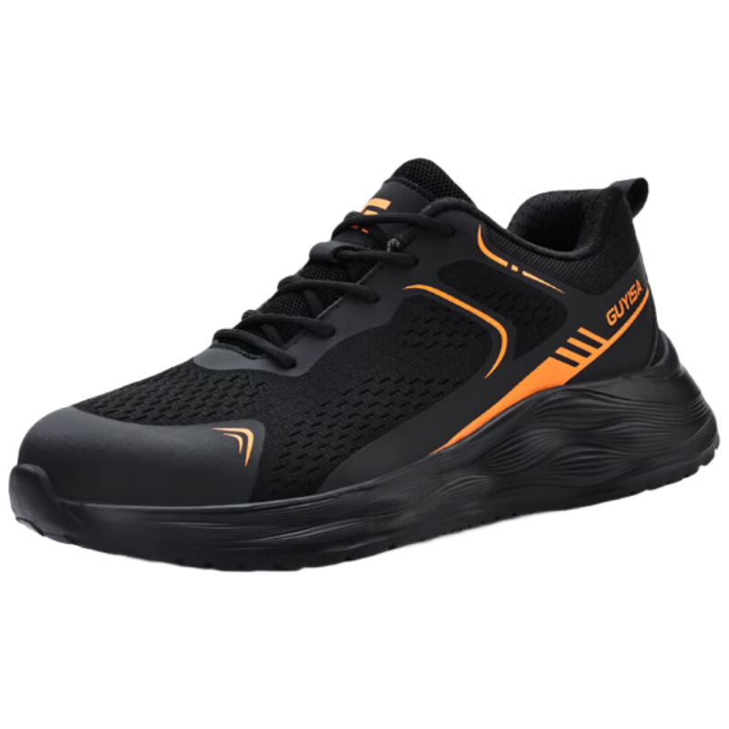 GUYISA Men's Safety Work Shoes Steel Toe Anti-Smash Anti-Puncture Lightweight Comfortable Construction Shoes Model 3092 Size 42