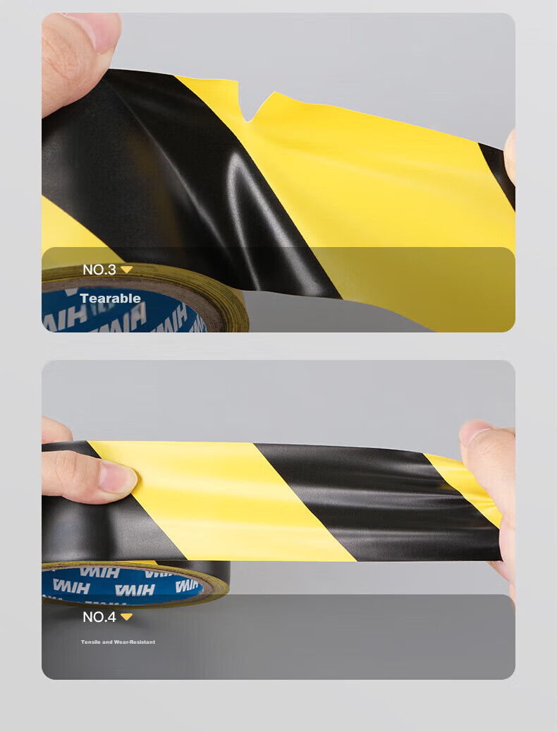 Master Package PVC Warning Tape, 48MM*33M*1 Roll, Yellow And Black Safety Caution Indicator Sticker, Reflective Zebra Positioning Marking, Wall And Floor Stickers 8