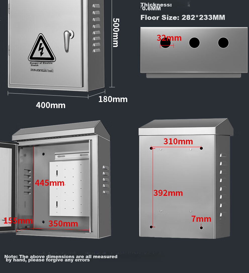 COMPCCTV Security Monitoring 304 Stainless Steel Distribution Box Equipment Box Outdoor Low-Voltage Waterproof Box Outdoor Switch Waterproof Box Junction Box 13