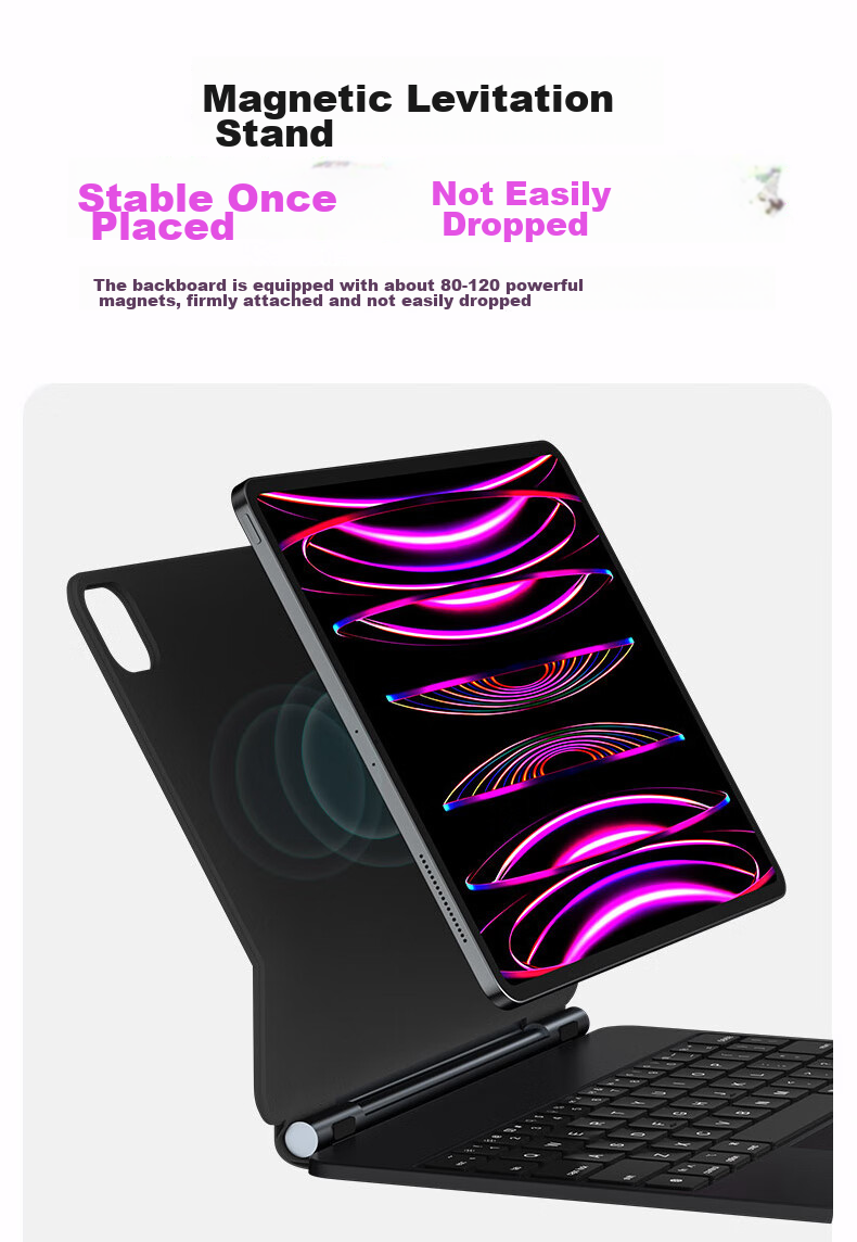 ALittleFlower Magnetic Floating Keyboard Case for IPad Pro And IPad Air 5 [Multi-Functional Touchpad] IPad Pro/Air 5/410.9 Student Gift New Year 10