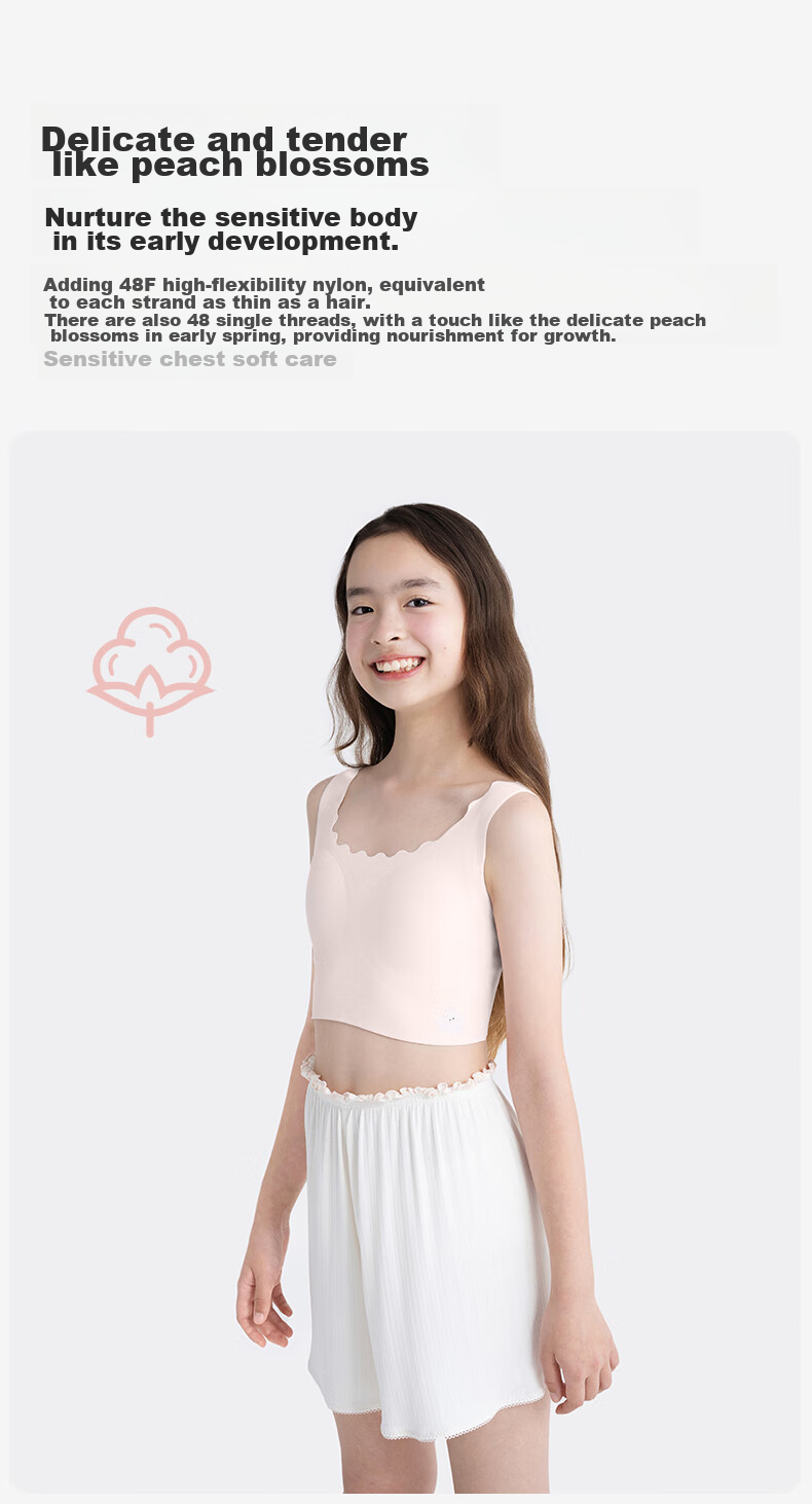 Like Uu Children's First Development Underwear, Girls' Bra, Enlightenment Stage One, Little Milk Skin Vest, Girls' Underwear 3