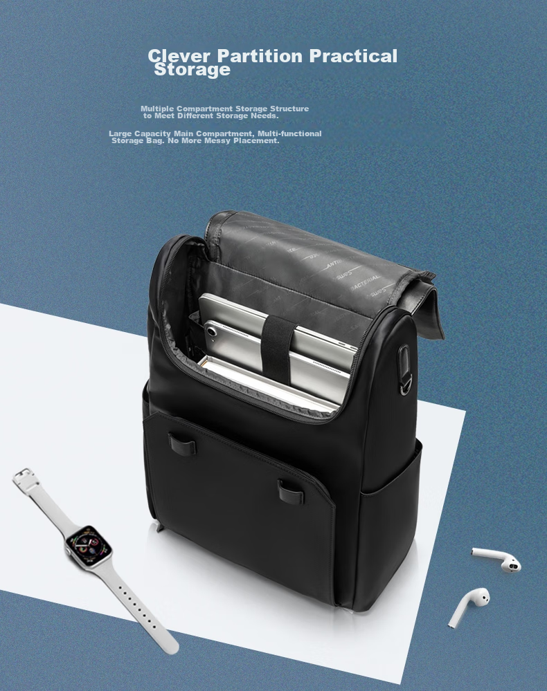 Xinxiuli Laptop Backpack 15.6-Inch Genuine Leather Shoulder Bag Large Capacity Business Travel Bag Gift NV0 4