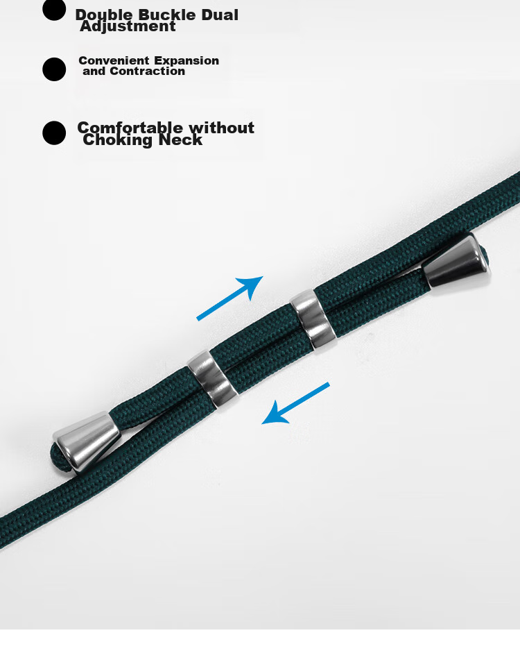 ESCASE Phone Lanyard Neck Strap Crossbody Adjustable Retractable Anti-Loss Universal Phone Case Durable Long Style Suitable for Huawei Apple Xiaomi And Others Black 8