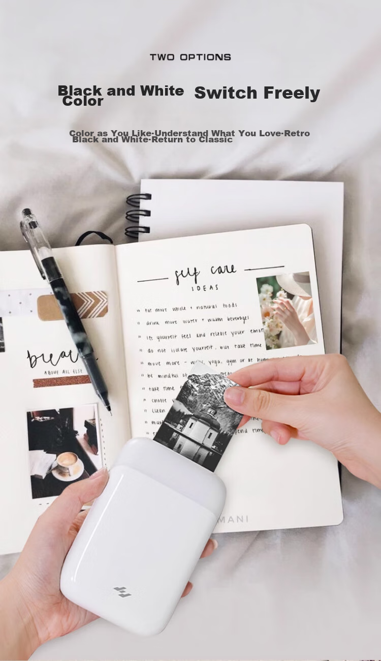 Jiyin Pocket Photo Printer Mobile Instant Camera AR Video Voice Wireless Bluetooth Home Portable Inkless Photo Printer Cloud White ZPP110 Holiday Gift 6