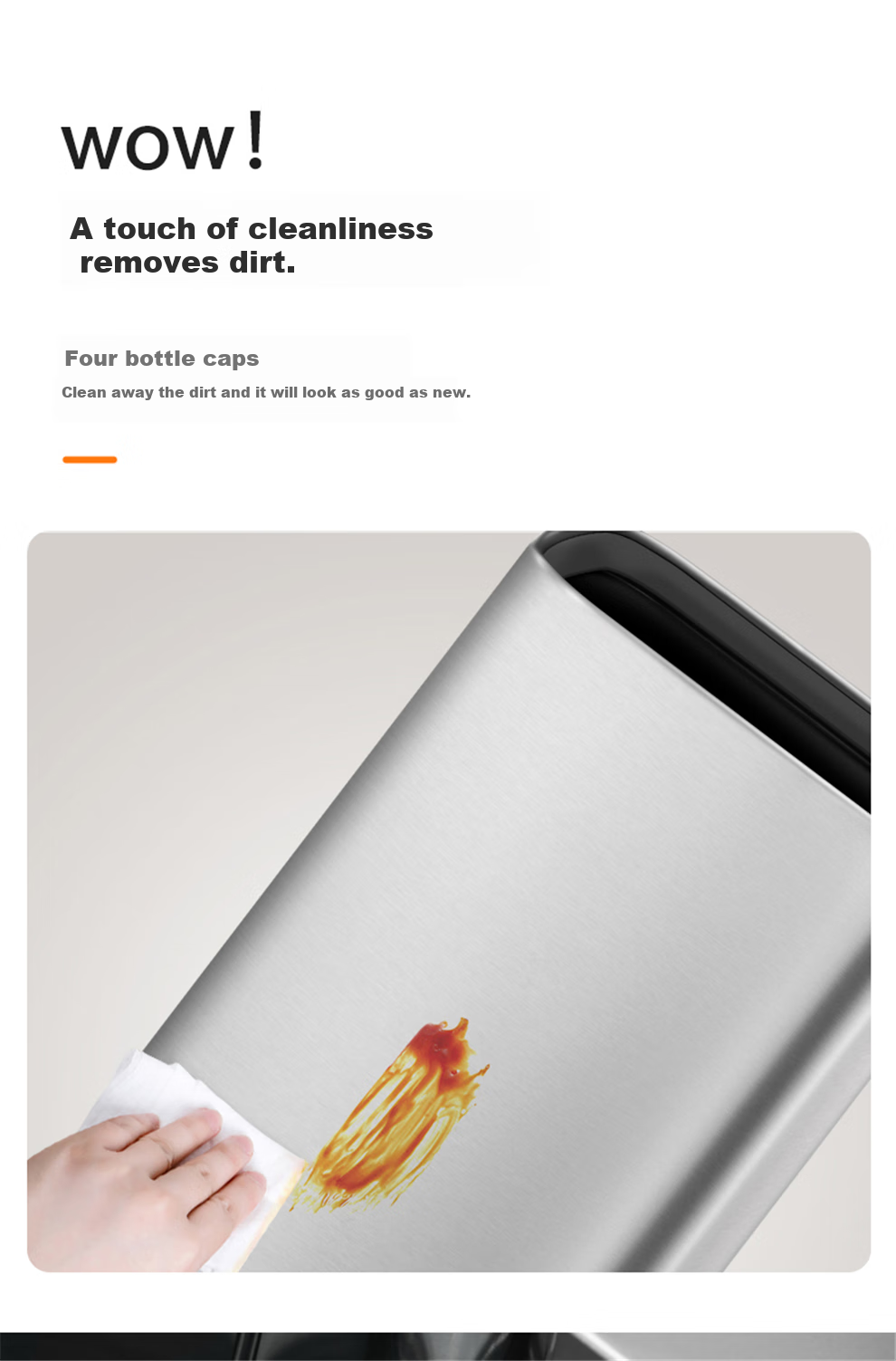EKO Lidless Trash Can, 10L, Sand Steel, Large Size for Home Kitchen Bathroom, Stainless Steel Wastebasket, Recommended by Zhang Ruoyun, Model 9084 6