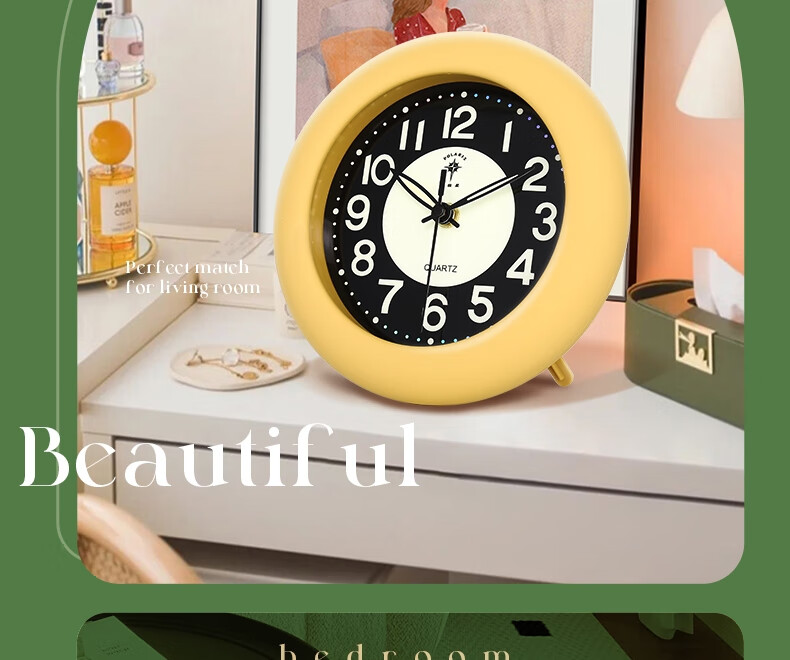 POLARIS Table Clock, Living Room Luxury Desktop Ornament, Waterproof Timepiece, Internet-Famous Cream Style Desk Clock, New Year Refreshing Gift, Back-To Seaso 25