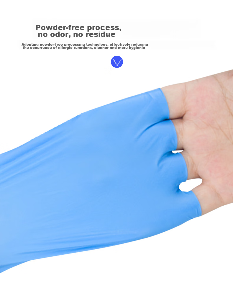 Jiazhanli Disposable Nitrile Gloves, Thickened Durable Gloves, Protective Laboratory Rubber Blue Nitrile Gloves (100 Pieces/box), Size S 9
